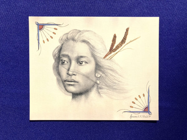Sketch Portrait with Winter Grasses